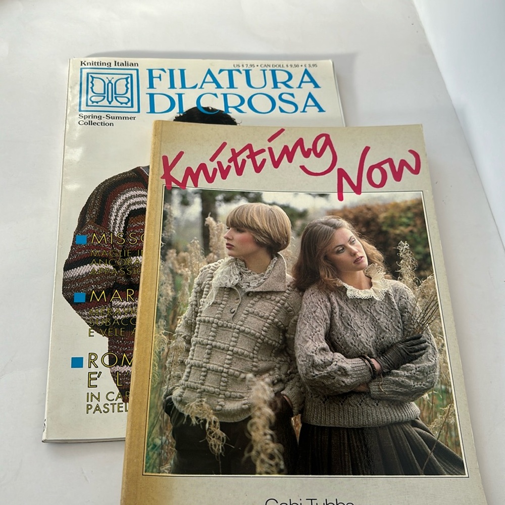 Vintage knitting books “knitting now” sweater, baby instructions set of 2 book